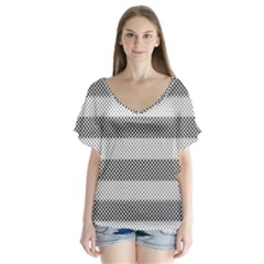 Pattern Half Tone Flutter Sleeve Top by Nexatart