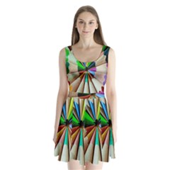 Pen Crayon Color Sharp Red Yellow Split Back Mini Dress  by Nexatart