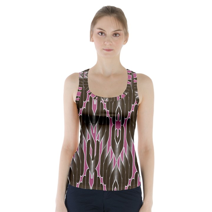 Pearly Pattern Racer Back Sports Top