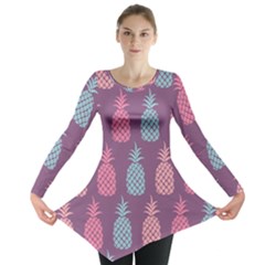 Pineapple Pattern  Long Sleeve Tunic  by Nexatart