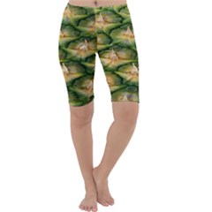 Pineapple Pattern Cropped Leggings  by Nexatart