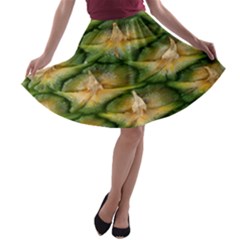 Pineapple Pattern A-line Skater Skirt by Nexatart