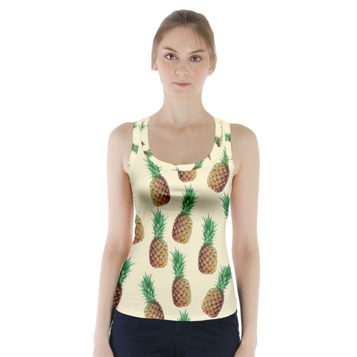 Pineapple Wallpaper Pattern Racer Back Sports Top