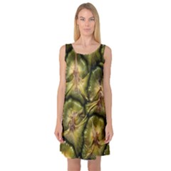 Pineapple Fruit Close Up Macro Sleeveless Satin Nightdress by Nexatart