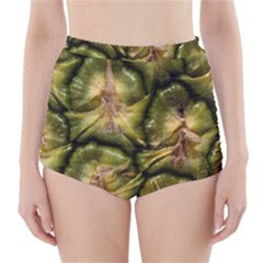 Pineapple Fruit Close Up Macro High-waisted Bikini Bottoms by Nexatart