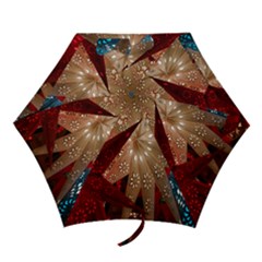 Poinsettia Red Blue White Mini Folding Umbrellas by Nexatart