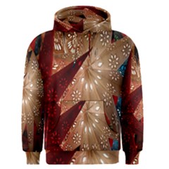 Poinsettia Red Blue White Men s Pullover Hoodie by Nexatart