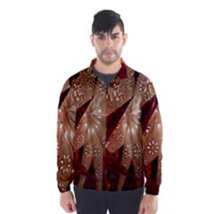 Poinsettia Red Blue White Wind Breaker (men) by Nexatart