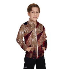 Poinsettia Red Blue White Wind Breaker (kids) by Nexatart