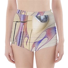 Pin Stripe Car Automobile Vehicle High-waisted Bikini Bottoms by Nexatart