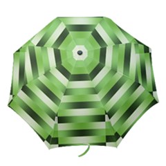 Pinstripes Green Shapes Shades Folding Umbrellas by Nexatart