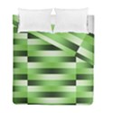 Pinstripes Green Shapes Shades Duvet Cover Double Side (Full/ Double Size) View1