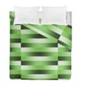 Pinstripes Green Shapes Shades Duvet Cover Double Side (Full/ Double Size) View2