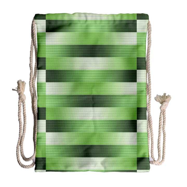 Pinstripes Green Shapes Shades Drawstring Bag (Large)