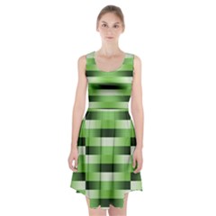 Pinstripes Green Shapes Shades Racerback Midi Dress by Nexatart