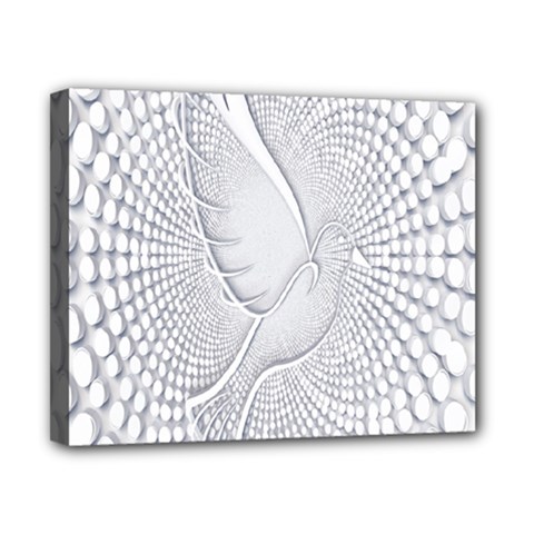 Points Circle Dove Harmony Pattern Canvas 10  x 8 