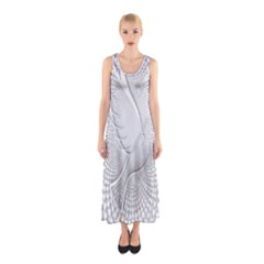 Points Circle Dove Harmony Pattern Sleeveless Maxi Dress