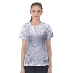 Points Circle Dove Harmony Pattern Women s Sport Mesh Tee