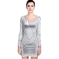 Points Circle Dove Harmony Pattern Long Sleeve Bodycon Dress