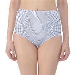 Points Circle Dove Harmony Pattern High-Waist Bikini Bottoms