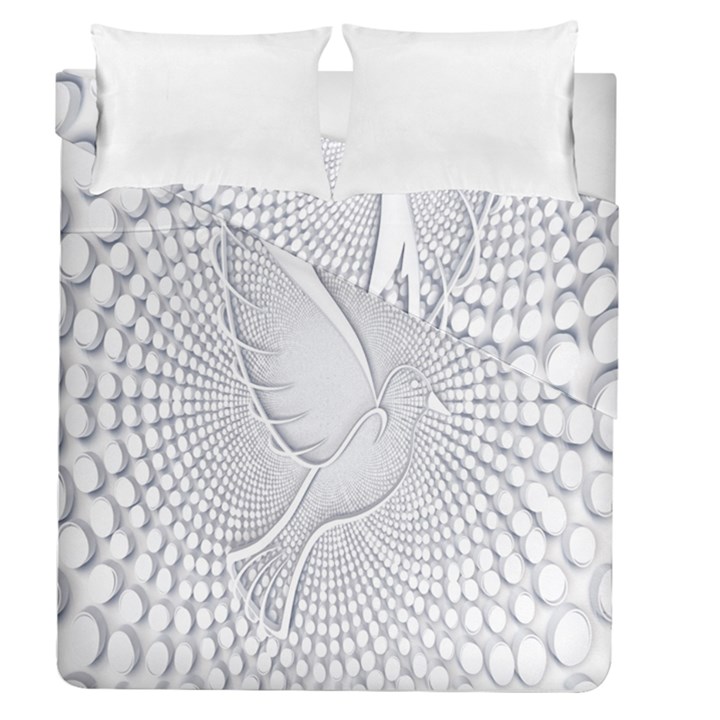 Points Circle Dove Harmony Pattern Duvet Cover Double Side (Queen Size)