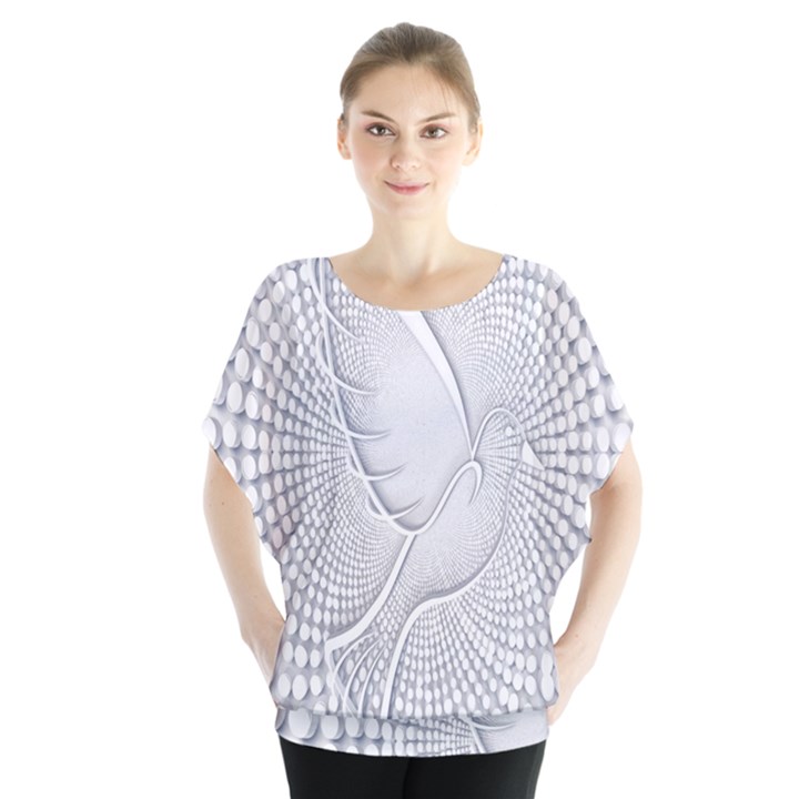 Points Circle Dove Harmony Pattern Blouse