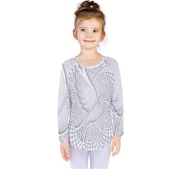 Points Circle Dove Harmony Pattern Kids  Long Sleeve Tee