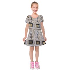 Post Office Old Vintage Building Kids  Short Sleeve Velvet Dress by Nexatart