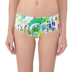 Points Circle Music Pattern Mid-waist Bikini Bottoms by Nexatart