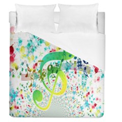 Points Circle Music Pattern Duvet Cover (queen Size) by Nexatart