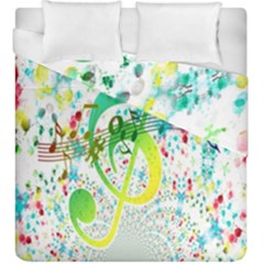 Points Circle Music Pattern Duvet Cover Double Side (king Size) by Nexatart