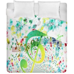 Points Circle Music Pattern Duvet Cover Double Side (california King Size) by Nexatart