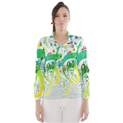 Points Circle Music Pattern Wind Breaker (women) by Nexatart