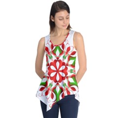 Red And Green Snowflake Sleeveless Tunic by Nexatart