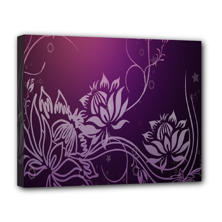 Purple Lotus Canvas 14  x 11 