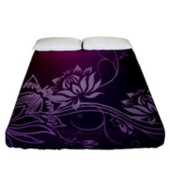 Purple Lotus Fitted Sheet (california King Size) by Nexatart