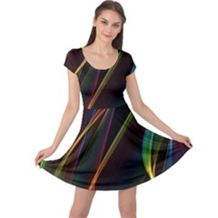 Rainbow Ribbons Cap Sleeve Dresses by Nexatart