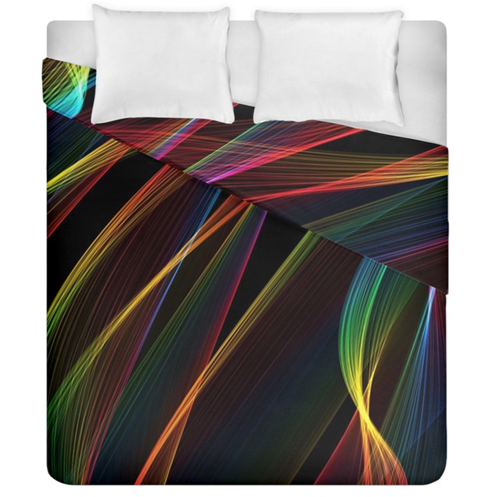 Rainbow Ribbons Duvet Cover Double Side (California King Size)