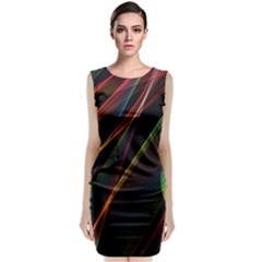 Rainbow Ribbons Classic Sleeveless Midi Dress by Nexatart