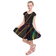 Rainbow Ribbons Kids  Short Sleeve Dress by Nexatart