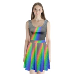 Rainbow Color Spectrum Solar Mirror Split Back Mini Dress  by Nexatart