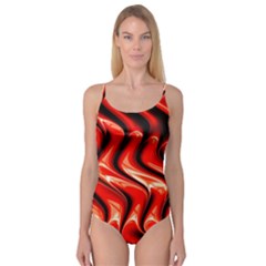 Red Fractal  Mathematics Abstact Camisole Leotard  by Nexatart