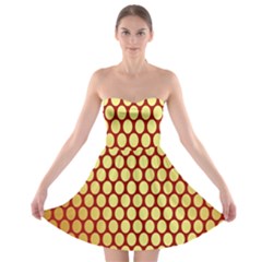 Red And Gold Effect Backing Paper Strapless Bra Top Dress by Nexatart