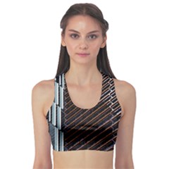 Red And Black High Rise Building Sports Bra by Nexatart