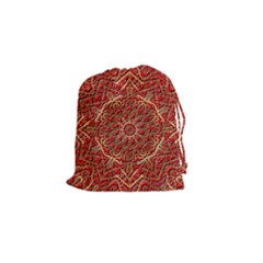 Red Tile Background Image Pattern Drawstring Pouches (small)  by Nexatart