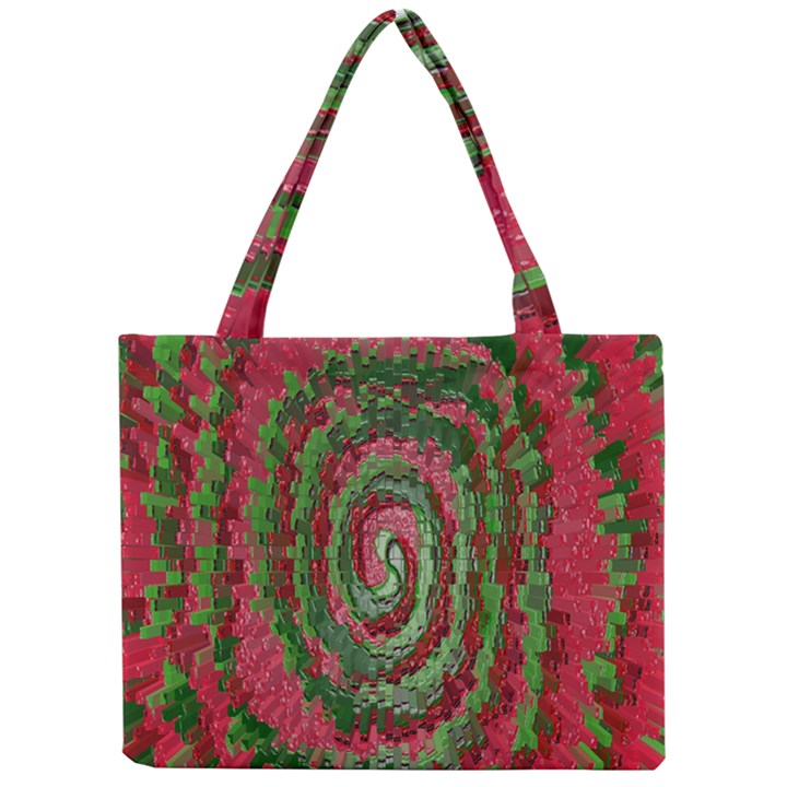 Red Green Swirl Twirl Colorful Mini Tote Bag