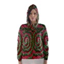 Red Green Swirl Twirl Colorful Hooded Wind Breaker (Women) View1