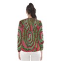 Red Green Swirl Twirl Colorful Hooded Wind Breaker (Women) View2