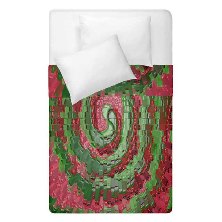 Red Green Swirl Twirl Colorful Duvet Cover Double Side (Single Size)