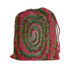 Red Green Swirl Twirl Colorful Drawstring Pouches (xxl) by Nexatart